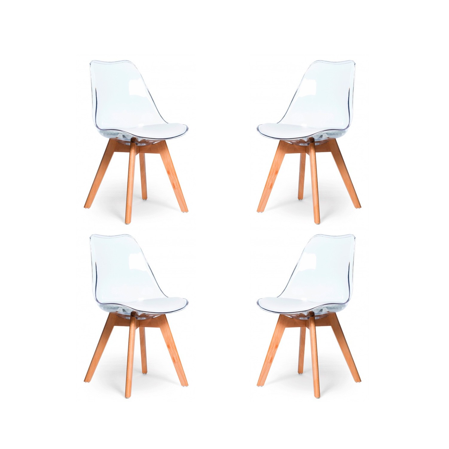 PACK 4 SILLAS VERONA TRANSPARENTE